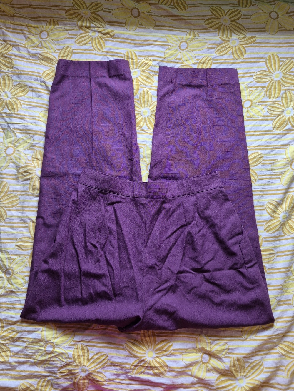 Classic High-Waist Purple Women's Trousers - Picture 2 of 7